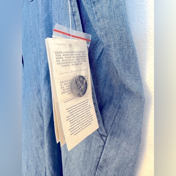 NWT MICHAEL by Michael Kors Blue WideLeg Shorts Womens Size 20 Culottes Chambray - Picture 3 of 7